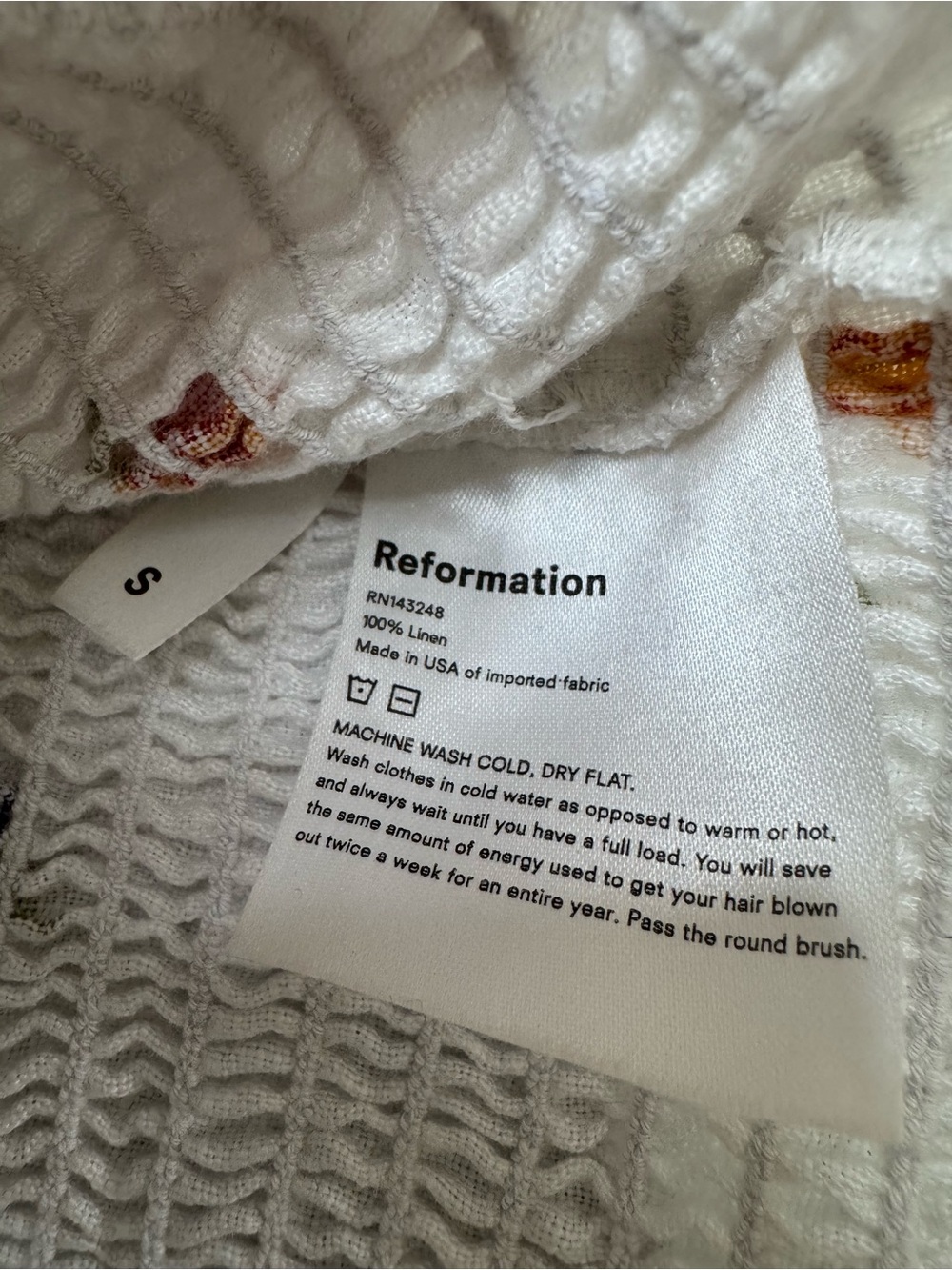 Reformation Tangerine Linen Top in Fruit Loops size Small $148 - Picture 7 of 14